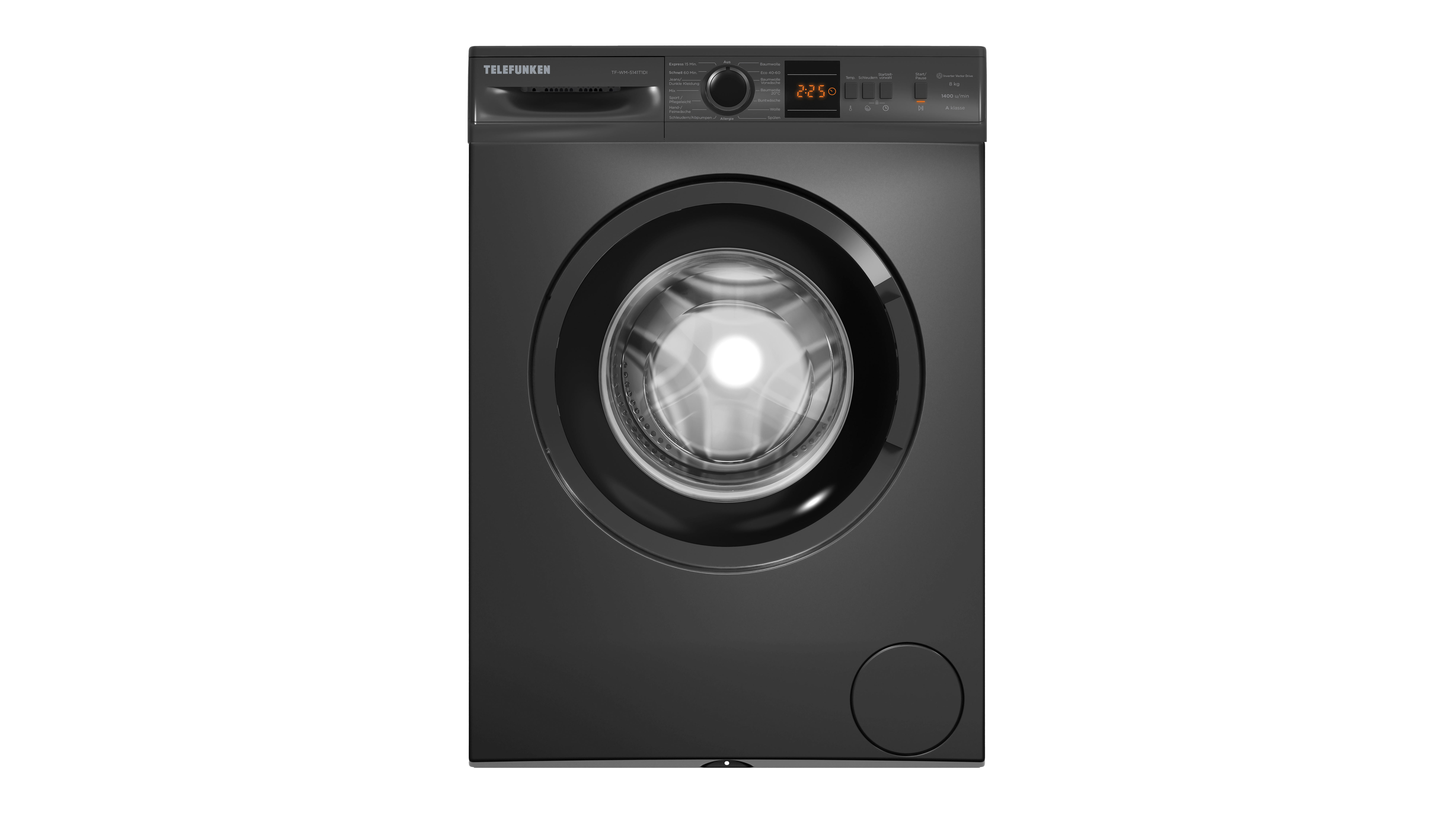 Telefunken Waschmaschine TF-WM-5141T1DI Waschmaschine TF-WM-5141T1DI - dark Inox (60,00/85,00/53,00cm) - TELEFUNKEN