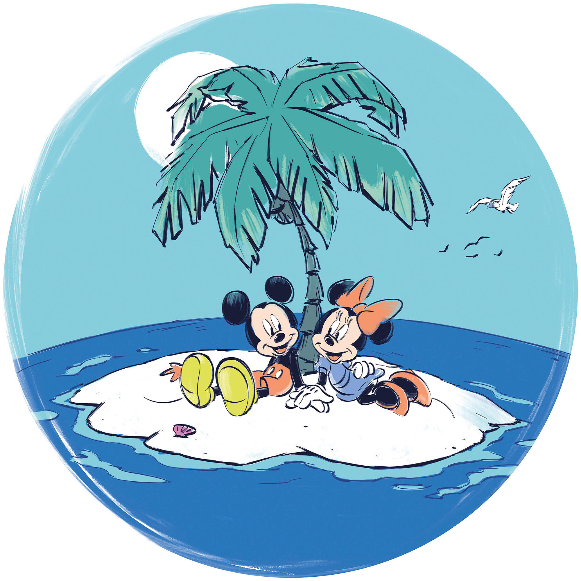 Komar Fototapete Mickey and Minnie Remote Island D: ca. 125 cm Mickey and Minnie Remote Island - (125,00cm) - Komar