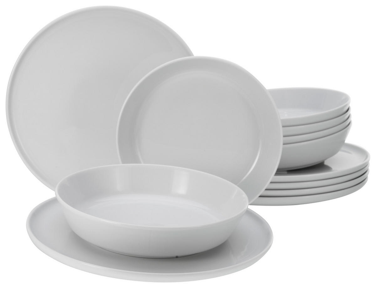 CreaTable Tafelservice Chef Collection weiß Porzellan 12 tlg. Chef Collection - weiß - CreaTable