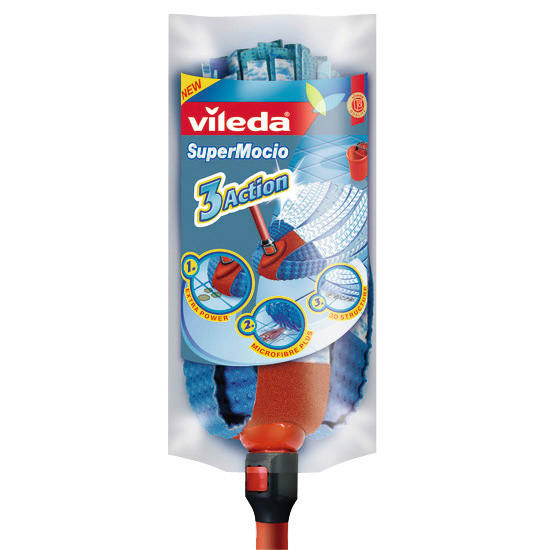 Vileda Wischmopp rot H: ca. 164 cm Wischmopp_Supermocio_Vileda - blau/rot (164,00cm) - Vileda