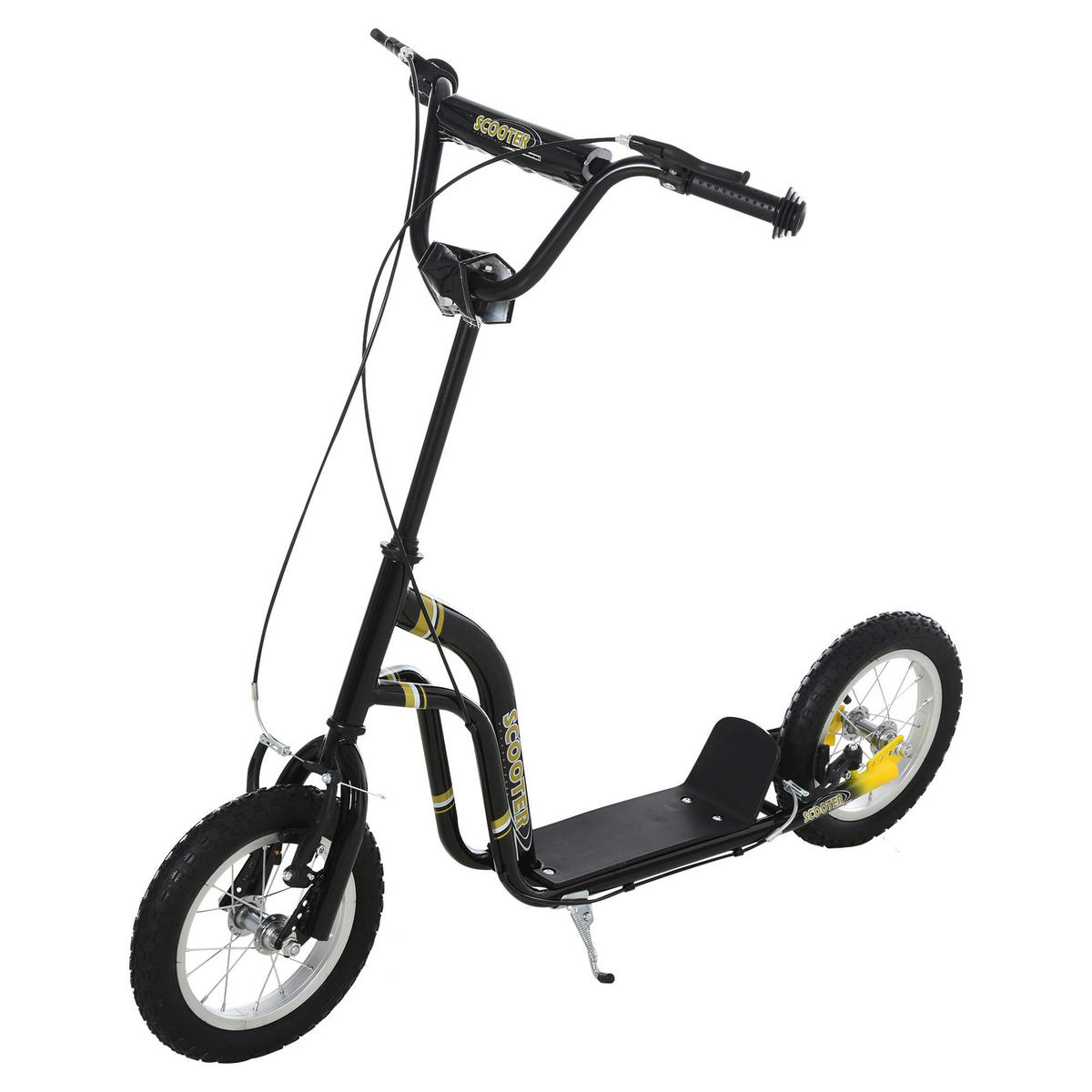 HOMCOM Tretroller schwarz Tretroller - schwarz (120,00/58,00/85,00cm) - HOMCOM