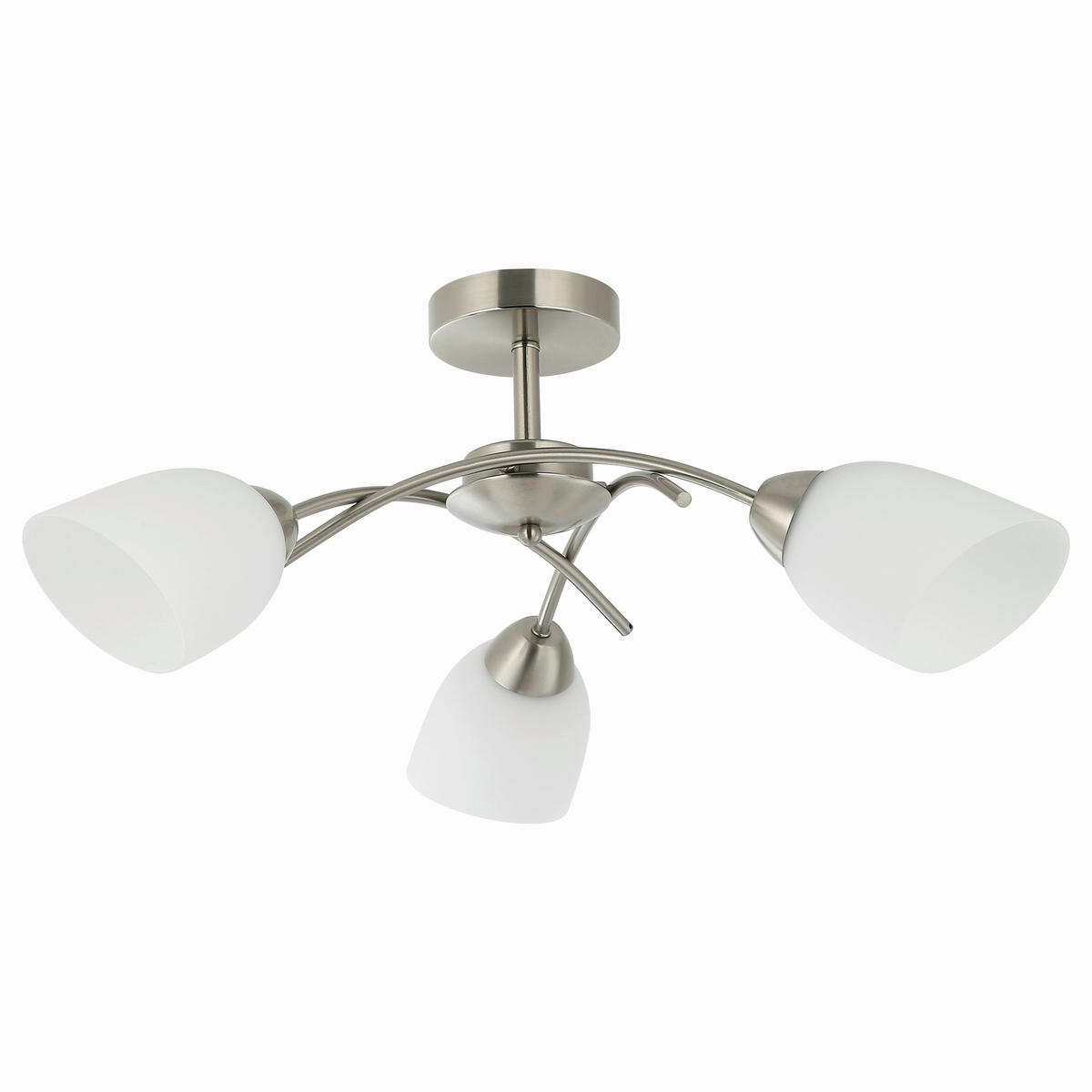 Lamkur Deckenleuchte DONNA 45498 nickel Metall Glas H/L: ca. 25x51 cm E27 3 Brennstellen Donna - nickel (51,00cm) - Lamkur