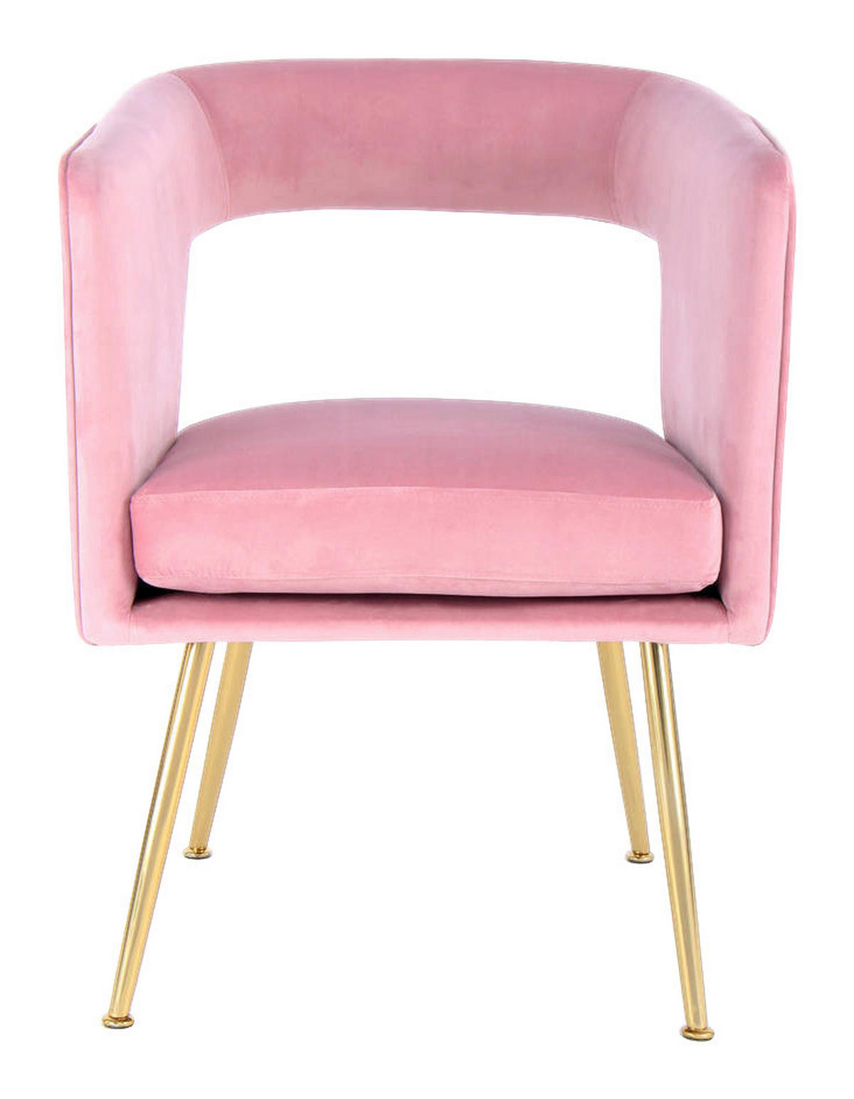Stuhl Jolene 100 rosa Microfaser B/H/T: ca. 60x77x63 cm Jolene 100 - gold/rosa (60,00/77,00/63,00cm) - 360 Living