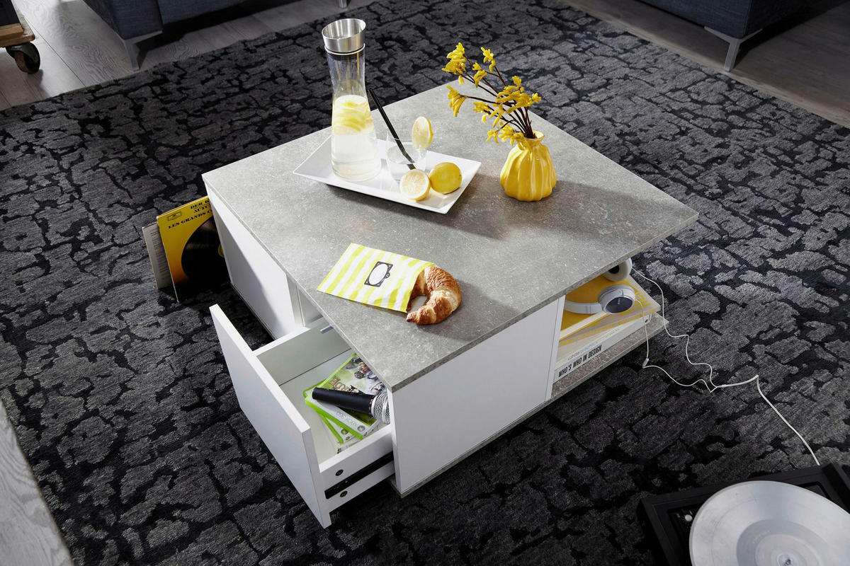 Couchtisch weiß B/H/T: ca. 70x36x70 cm Couchtisch - weiß (70,00/36,00/70,00cm) - Wohnling