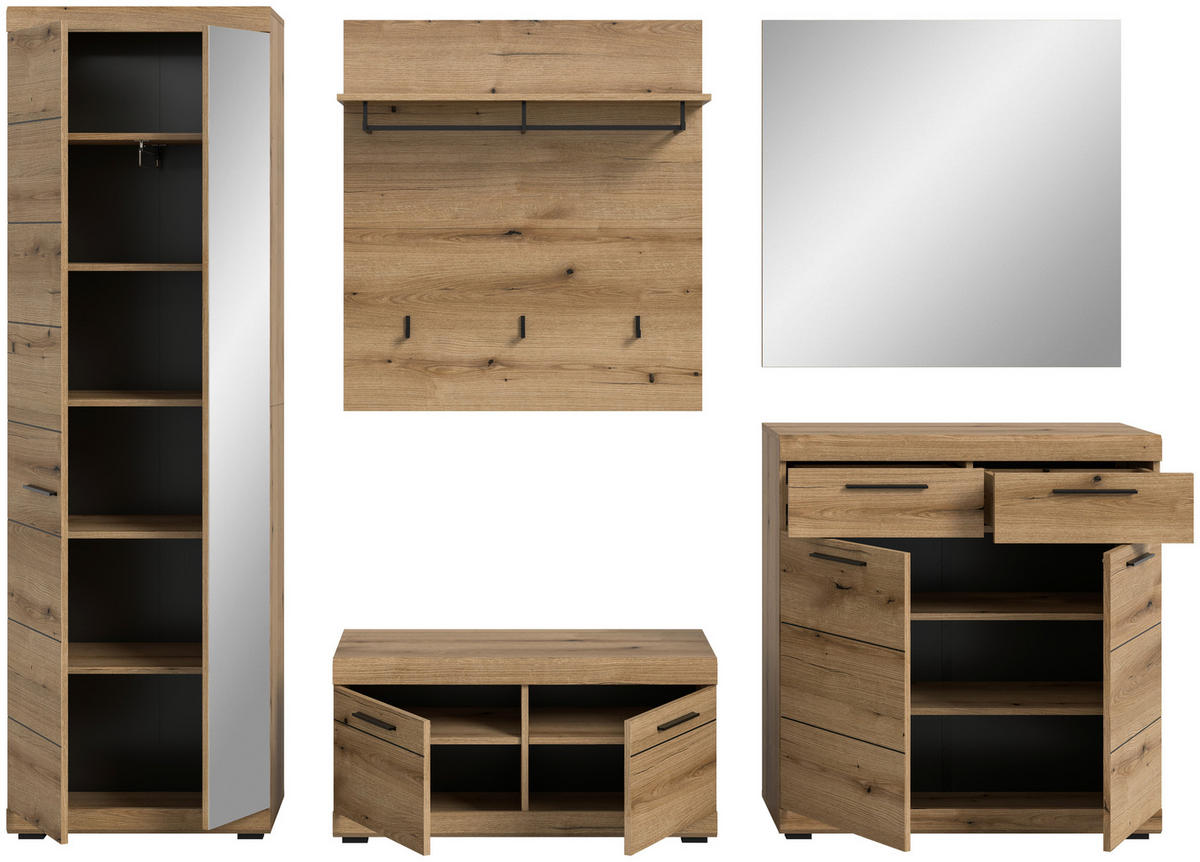 Garderobe SCOUT Evoke Oak Nachbildung B/H/T: ca. 272x197x40 cm SCOUT - (272,00/197,00/40,00cm) - xonox.home