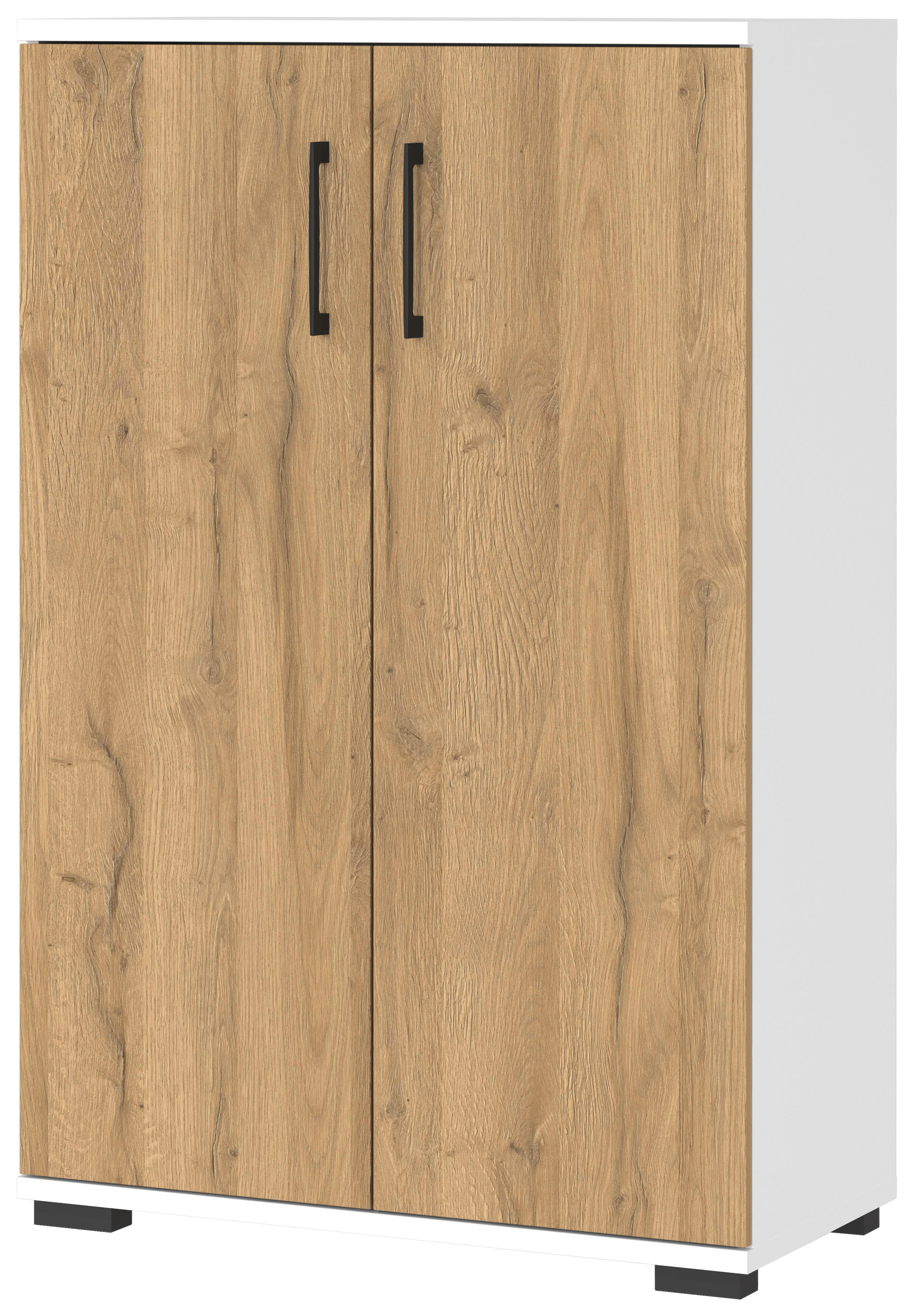 Aktenschrank 4247-559 Eiche Grand-Son Nachbildung weiß B/H/T: ca. 80x123x40 cm 4247-559 - Eiche/weiß (80,00/123,00/40,00cm) - Germania