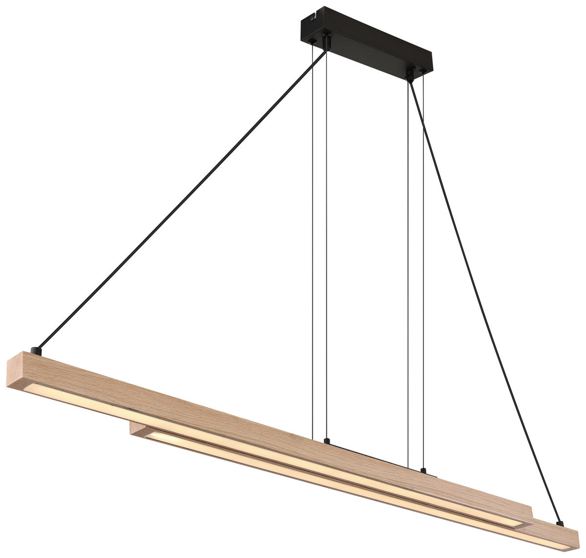GLOBO Pendelleuchte mattschwarz MDF Metall Kunststoff B/H/T: ca. 7x120x171 cm 1.0 Brennstellen 15537W - mattschwarz (7,00/120,00/171,00cm) - GLOBO