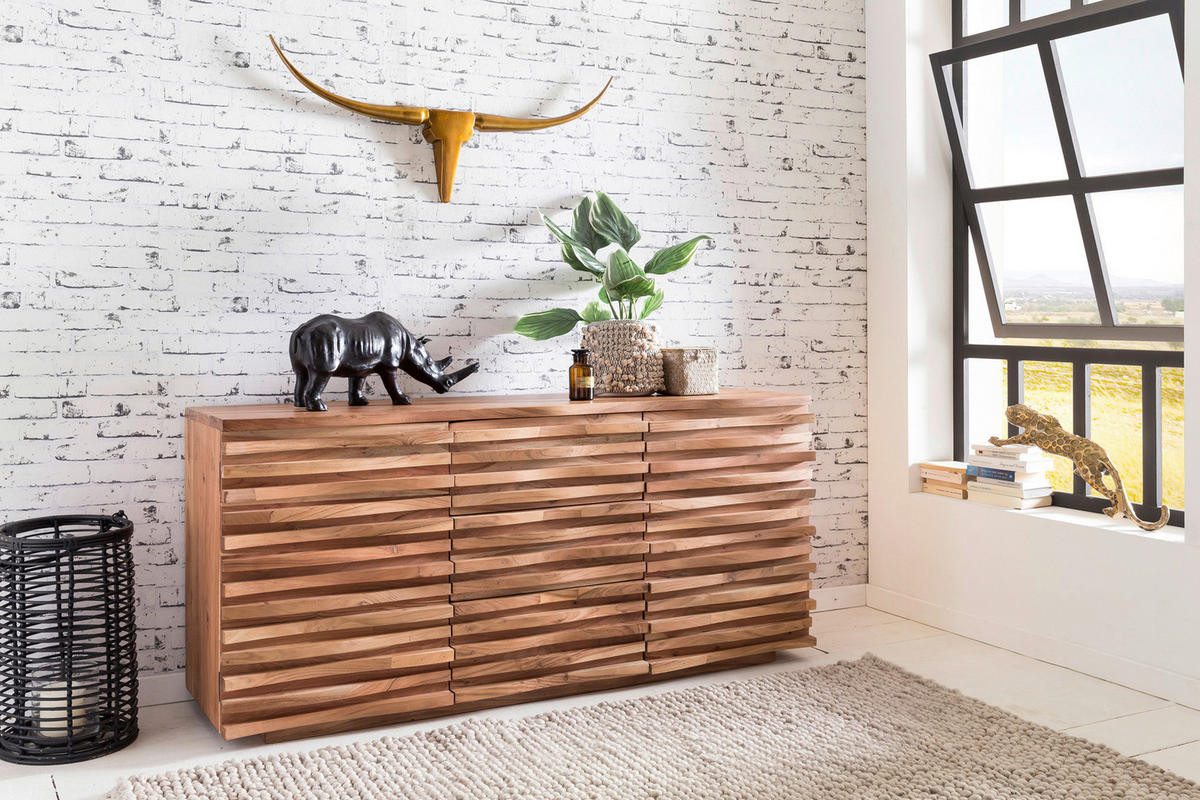 Sideboard natur B/H/T: ca. 160x75x43 cm Sideboard - natur (160,00/75,00/43,00cm) - Wohnling