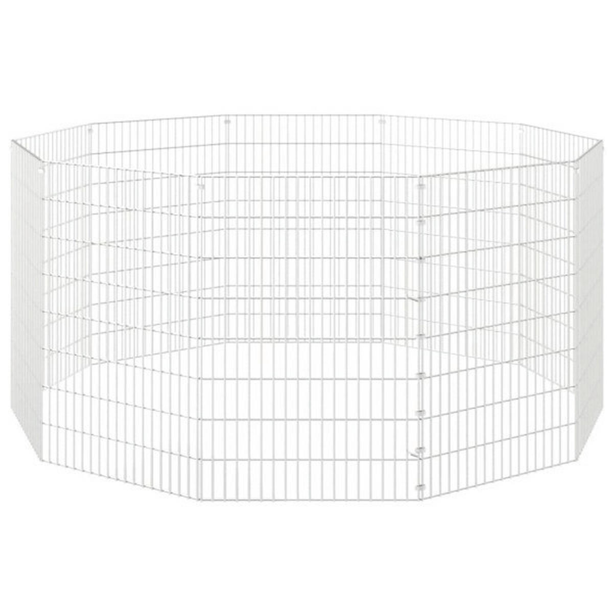 vidaXL Tiergehege silber Eisen B/H: ca. 54x80 cm Tiergehege - silber (54,00/80,00cm) - vidaXL