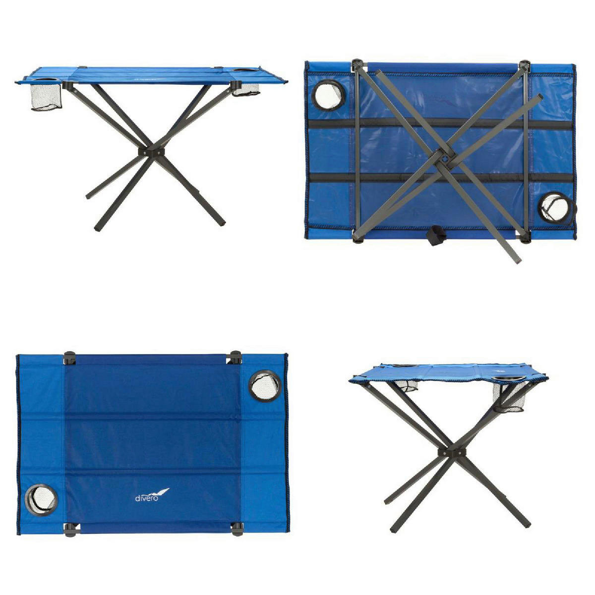 VCM Campingtisch blau Polyester-Mischgewebe B/H/L: ca. 50x50x80 cm Campingtisch - blau/grau (80,00/50,00/50,00cm) - VCM