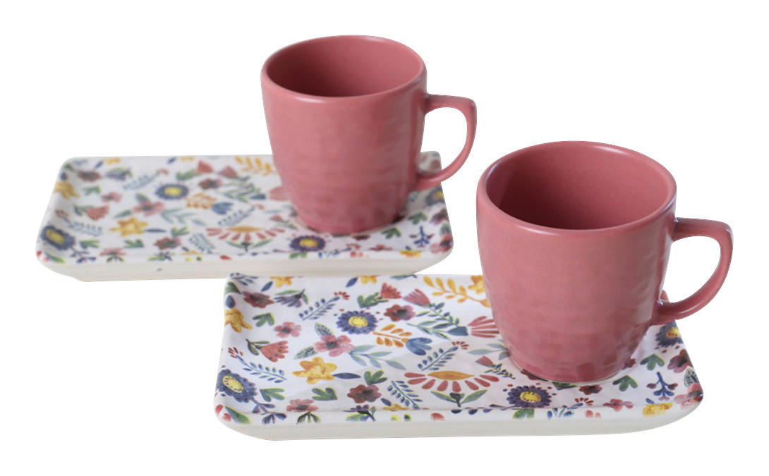 HermiaConcept Kaffeetassen-Set Giannis 4-tlg.  multicolor Steinzeug Giannis 4-tlg.  - multicolor - HermiaConcept