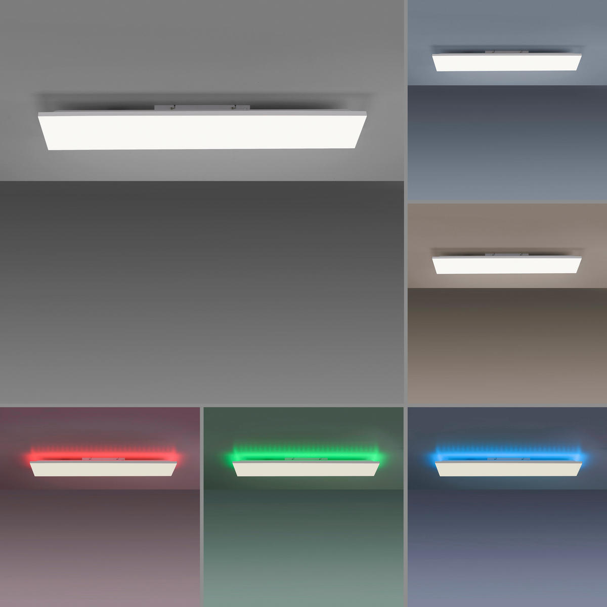 Just Light LED-Deckenleuchte weiß B/H/L: ca. 25x6,2x100 cm 2 Brennstellen LED-Deckenleuchte_Floki - weiß (100,00/25,00/6,20cm) - Just Light