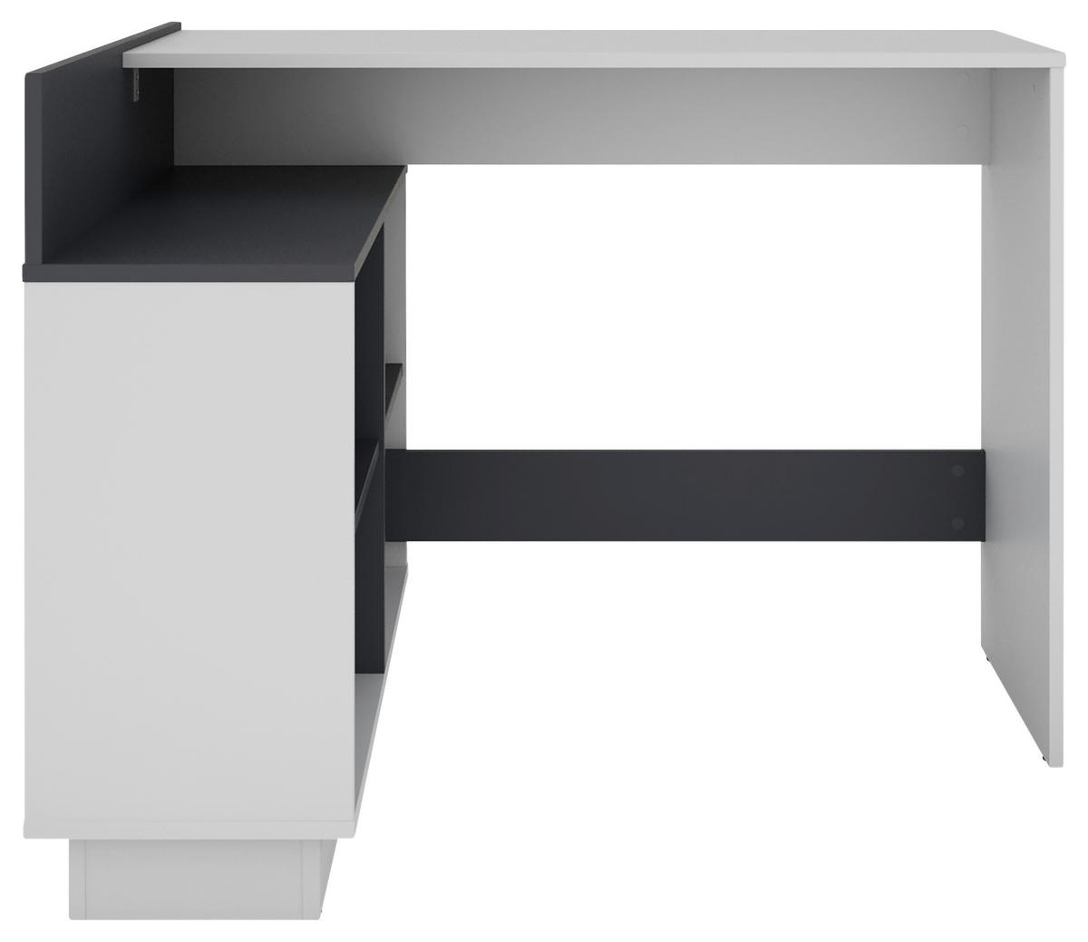 Eckschreibtisch BERNI weiß Graphit B/H/T: ca. 102x77,5x80 cm BERNI - weiß/Graphit (102,00/77,50/80,00cm) - byLIVING