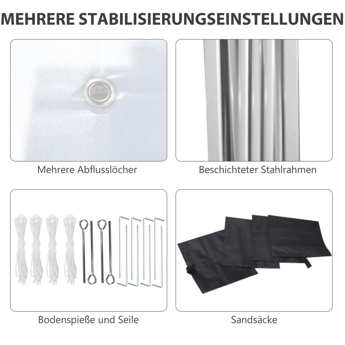 Outsunny Pavillon weiß Polyester B/H/L: ca. 297x297x274 cm Faltpavillon - weiß (274,00/297,00/297,00cm) - Outsunny