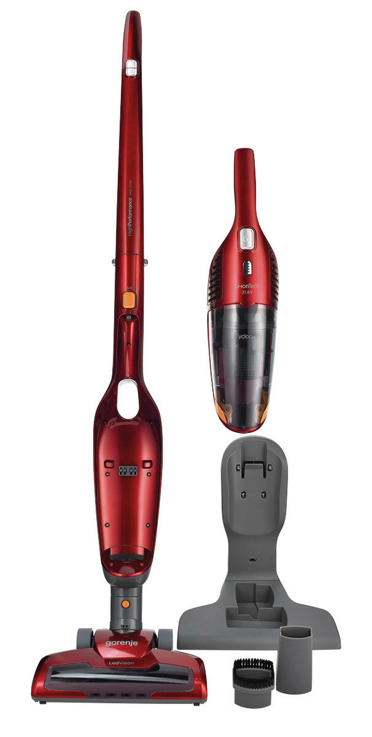 Gorenje Handstaubsauger SVC216FR rot B/H/T: ca. 26x118x17 cm Handstaubsauger SVC216FR - rot (26,00/118,00/17,00cm) - Gorenje