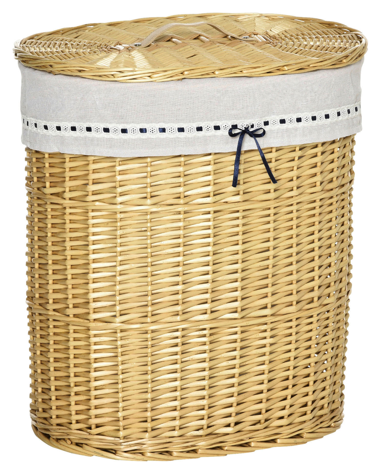 HOMCOM Wäschekorb natur Edelstahl B/H/L: ca. 38x51x57 cm Wäschekorb - natur (57,00/38,00/51,00cm) - HOMCOM