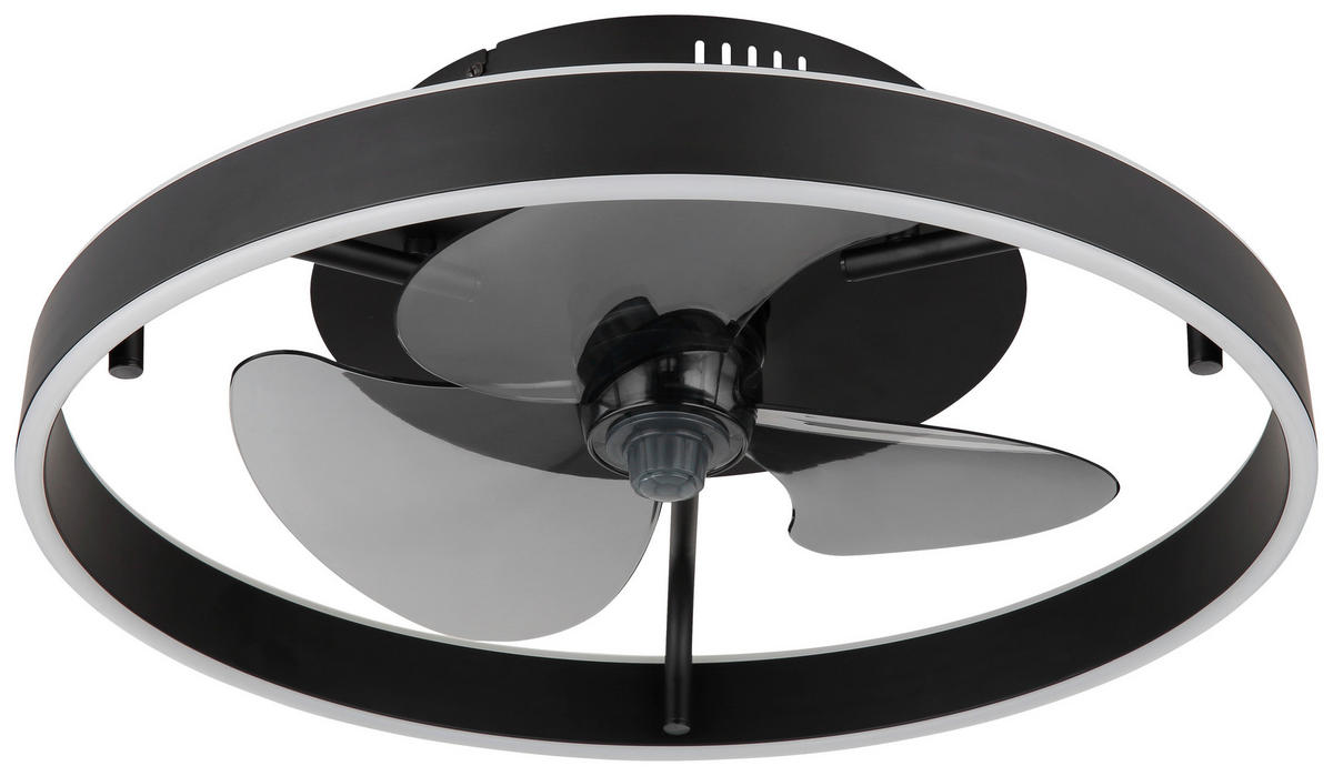 GLOBO Deckenventilator schwarz Opal Rauch H/D: ca. 14,5x50 cm max. 40 W Conway - schwarz/Opal (50,00/14,50cm) - GLOBO