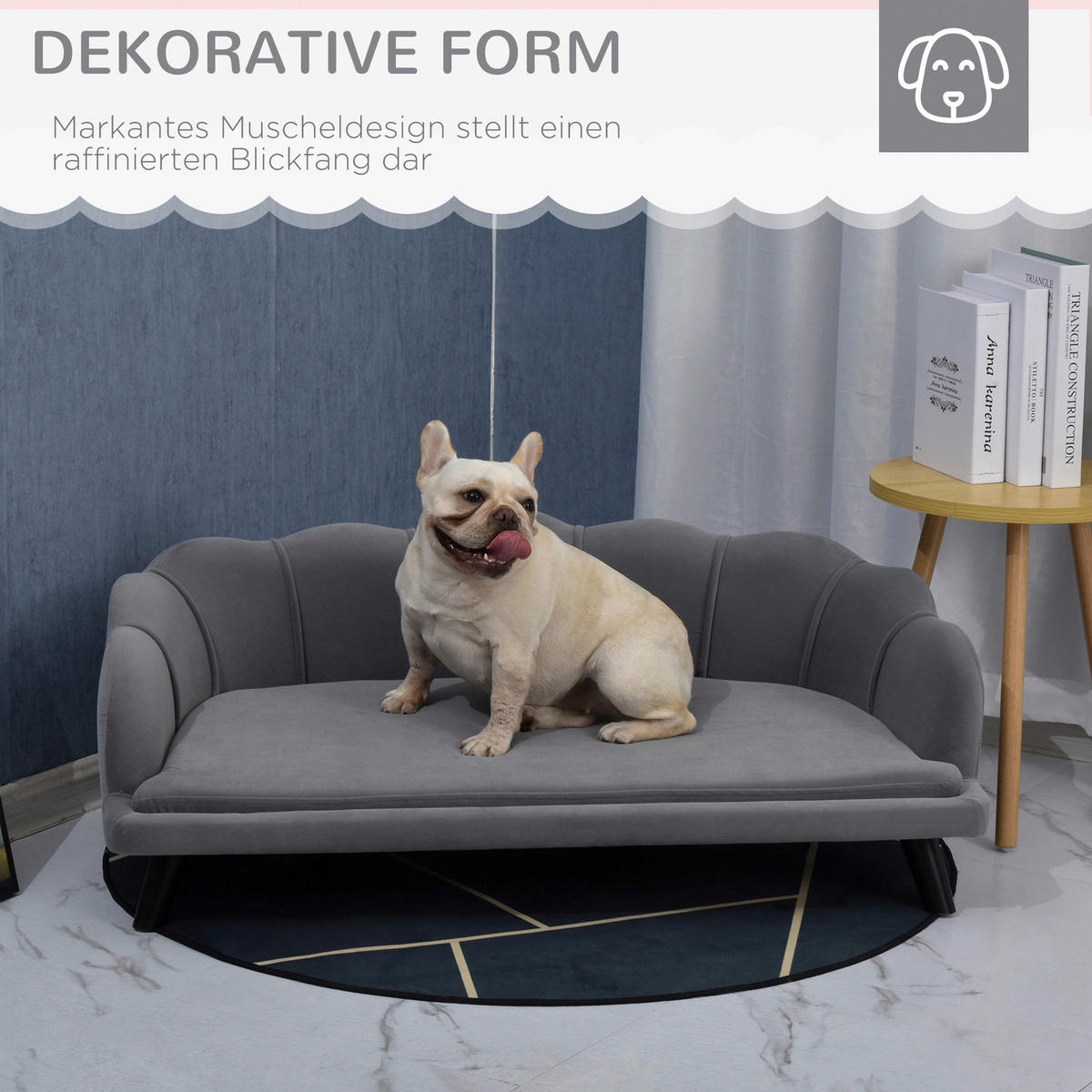 PawHut Hundesofa grau Schaumstoff B/H/L: ca. 60,5x35,5x98,5 cm Hundesofa - grau (98,50/60,50/35,50cm) - PawHut