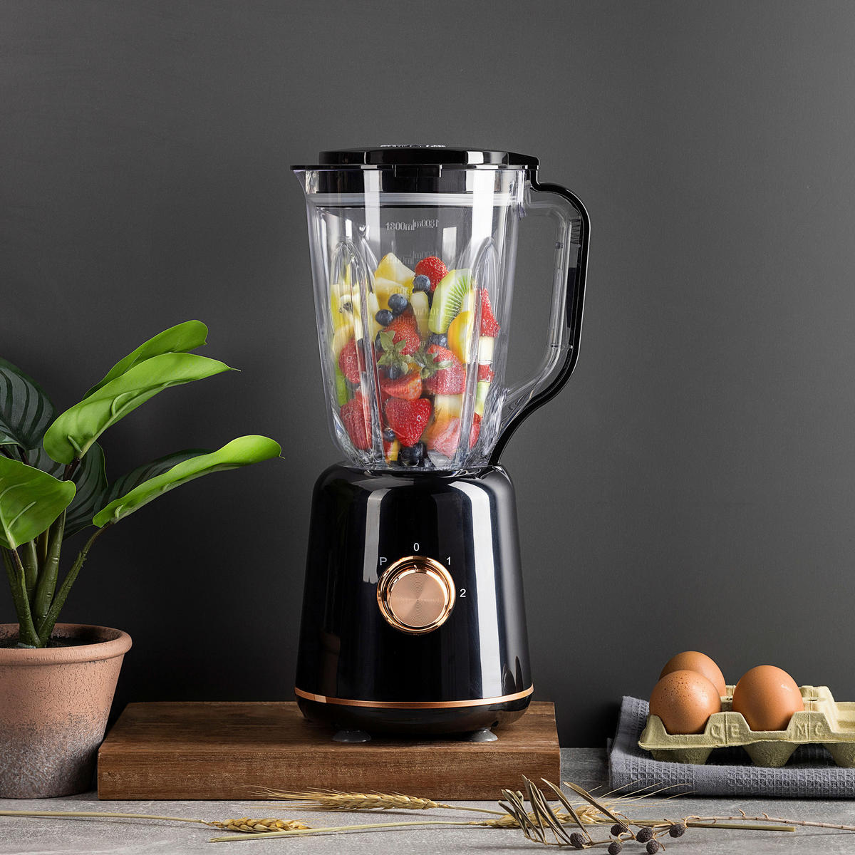 BERGNER Stabmixer schwarz Stahl Kunststoff B/H/L: ca. 18x40,5x20,5 cm COPPER - schwarz (20,50/18,00/40,50cm) - BERGNER