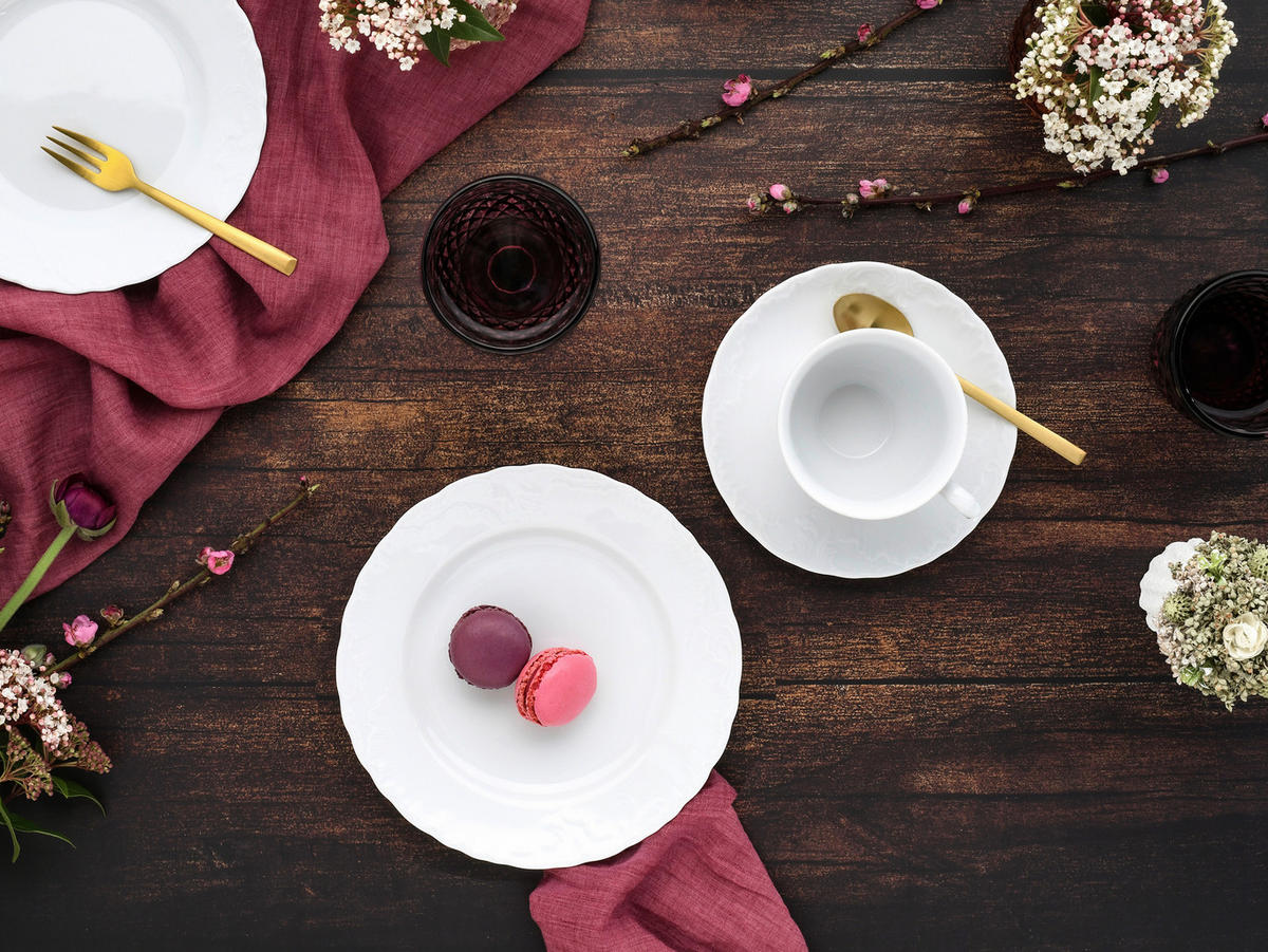 CreaTable Kaffeeservice Rokoko weiß Porzellan 18 tlg. Rokoko - weiß - CreaTable