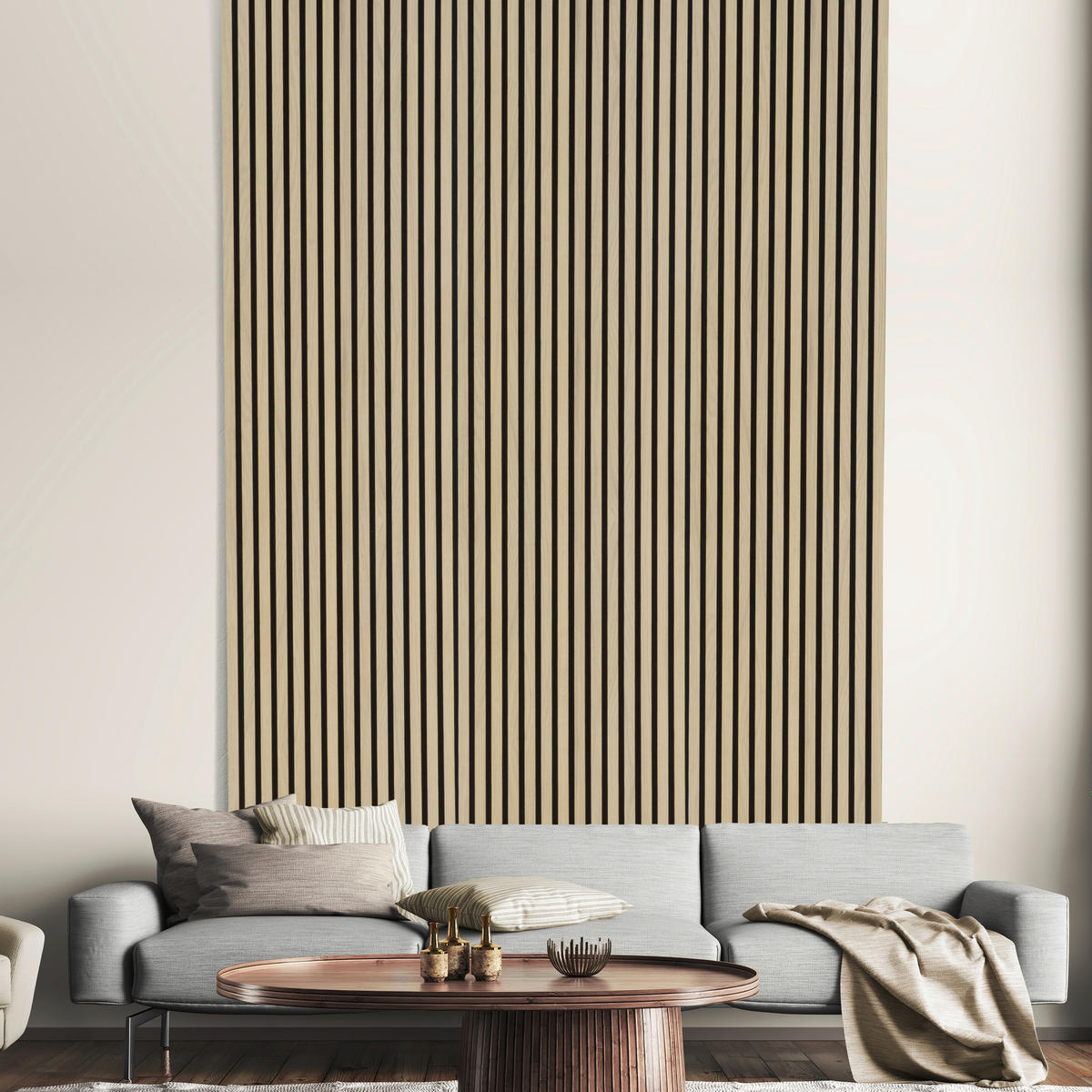 FN Acustico Wand-und Akustikpaneel Eiche natur L/B/H: ca. 240x57,25x1,9 cm pro Stück Akustikplatte 57x240 FREI071 Eiche - Eiche natur (240,00/57,25/1,90cm) - FN Acustico
