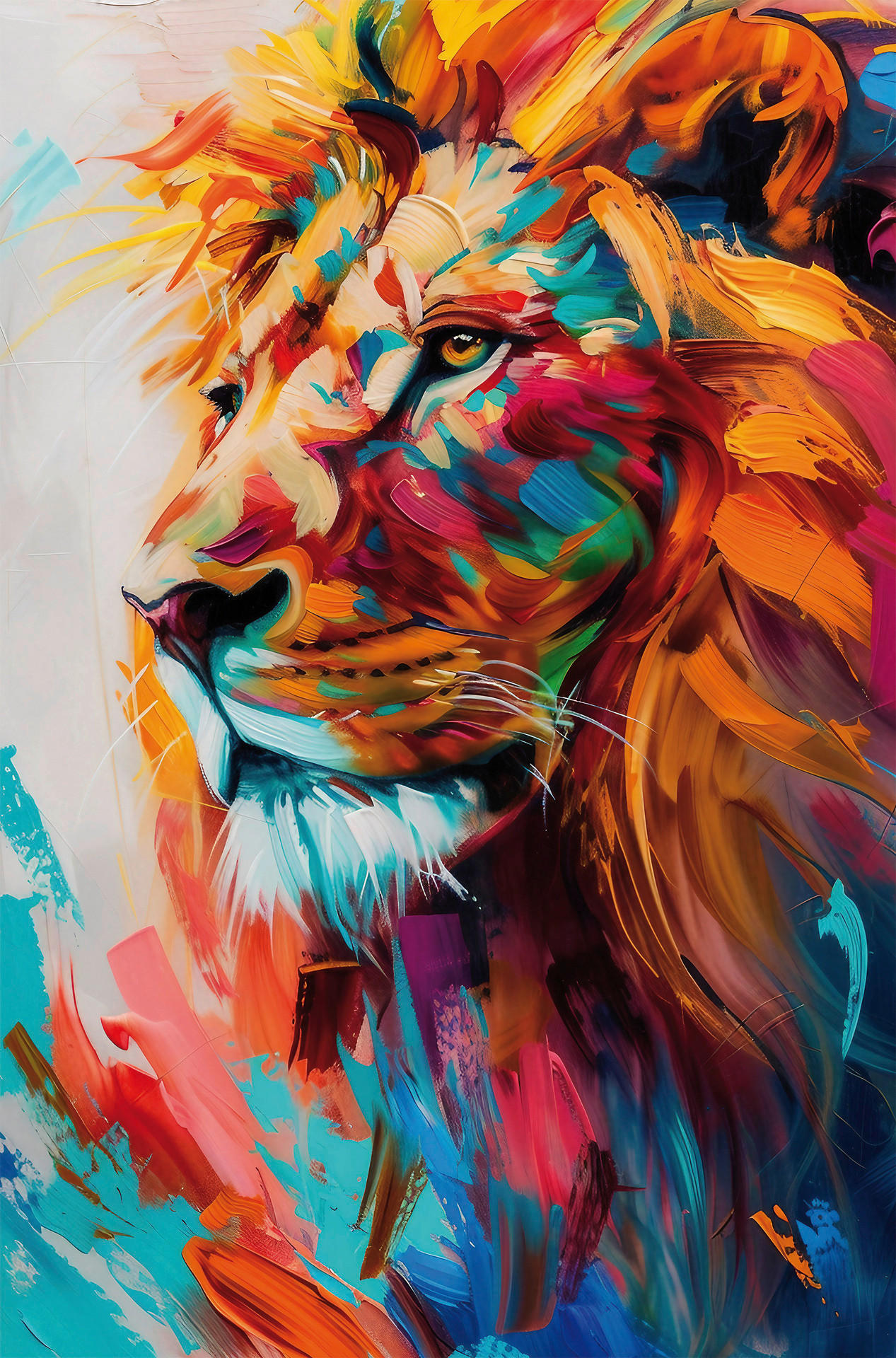 Keilrahmenbild Löwe B/H: ca. 118x78 cm Keilrahmenbild 78x118cm - (118,00/78,00cm)