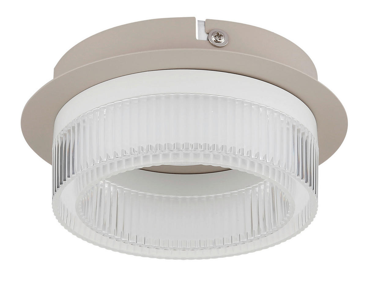 GLOBO Deckenleuchte weiß sand Metall Kunststoff H/D: ca. 7x16 cm 1 Brennstellen Zara - sand/weiß (16,00/7,00cm) - GLOBO