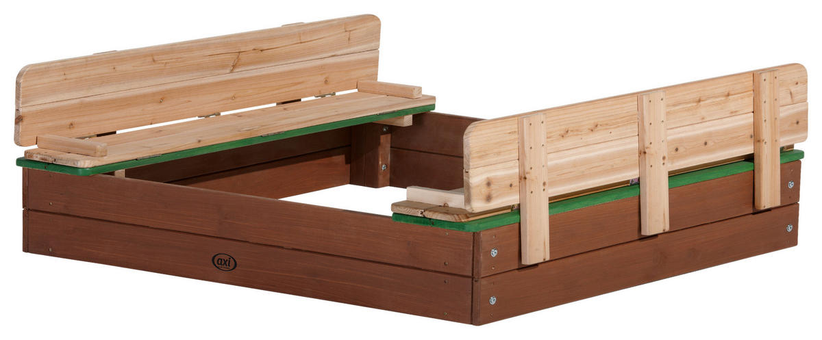 AXI Sandkasten Ella XL braun Holz B/H/L: ca. 120x20x120 cm Ella XL - braun/grün (120,00/120,00/20,00cm) - AXI