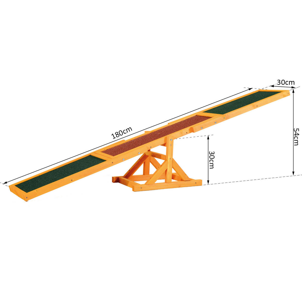 PawHut Hundewippe Hundewippe_für_Einsteiger - braun/grün (180,00/30,00/30,00cm) - PawHut