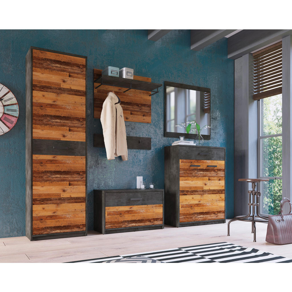 Thumbnail - Garderobenpaneel Perugia Old Wood Nachbildung Fresko Nachbildung B/H/T: ca. 80x60x30 cm