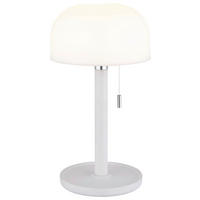 GLOBO LED-Tischleuchte NORMAN 21016W Opal weiß Bambus Kunststoff H/D: ca. 28x15 cm 1 Brennstellen NORMAN - weiß/Opal (15,00/28,00cm) - GLOBO