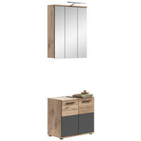 Badezimmer-Set MASON Nox Oak Nachbildung edles Basaltgrau Nachbildung B/H/T: ca. 60x190x34 cm MASON - edles Basaltgrau (60,00/190,00/34,00cm) - xonox.home