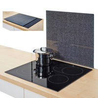 Zeller Herdblende-/Abdeckplatte Granit anthrazit Glas B/L: ca. 50x56 cm Granit - anthrazit (50,00/56,00cm) - Zeller