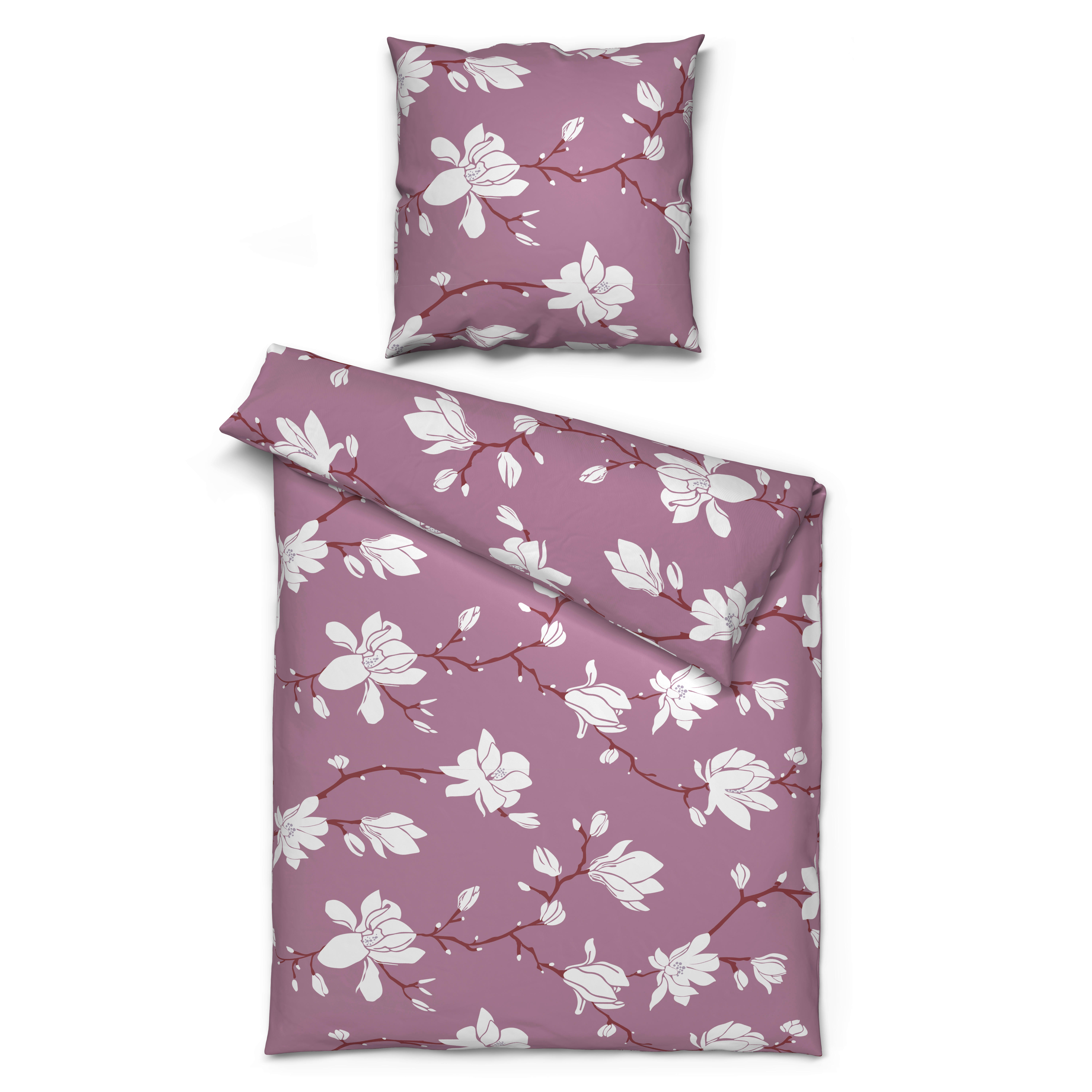 Microfaser Bettwäsche Bettwäsche-Microfaser_Blumen rosa - weiß/rosa (135,00/200,00cm) - Sensation