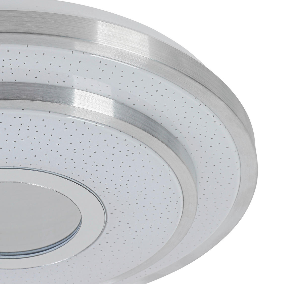 Nolo LED Deckenleuchte Chrom weiß Kunststoff Metall B/H/L: ca. 38x7,5x38 cm null 2 Brennstellen LED-Deckenleuchte_Nici - weiß/Chrom (38,00/38,00/7,50cm) - Nolo