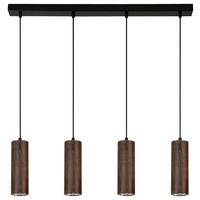 SPOT Light Pendelleuchte Pipe 1559404 schwarz dunkelbraun Metall Holz B/H/T: ca. 76x110x5 cm GU10 4 Brennstellen Pipe - dunkelbraun/schwarz (76,00/110,00/5,00cm) - SPOT Light