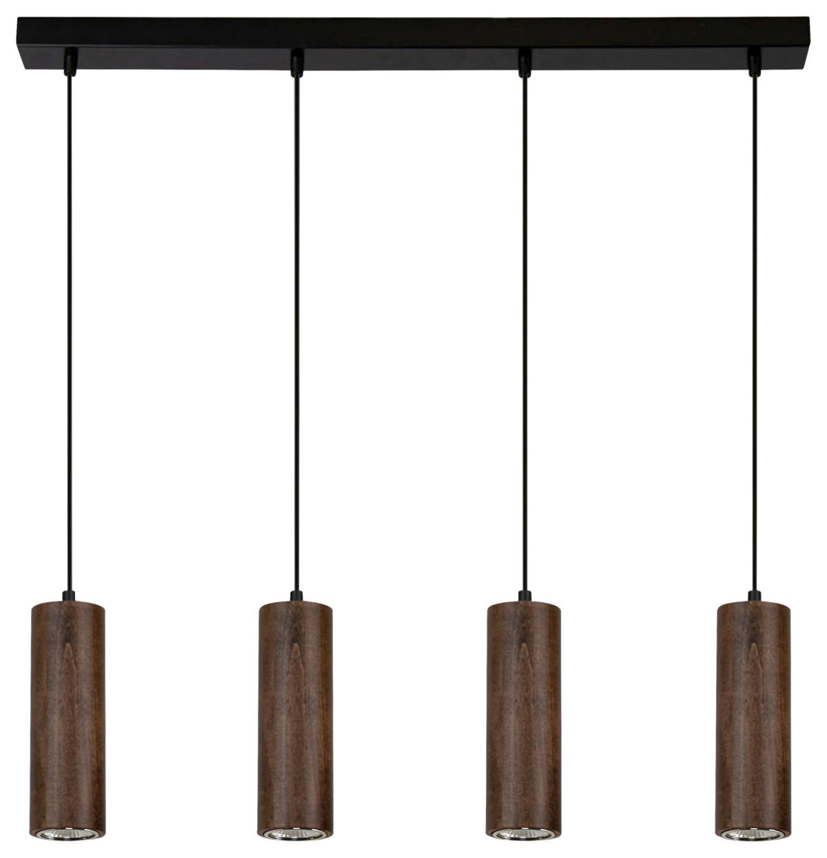 SPOT Light Pendelleuchte Pipe 1559404 schwarz dunkelbraun Metall Holz B/H/T: ca. 76x110x5 cm GU10 4 Brennstellen Pipe - dunkelbraun/schwarz (76,00/110,00/5,00cm) - SPOT Light