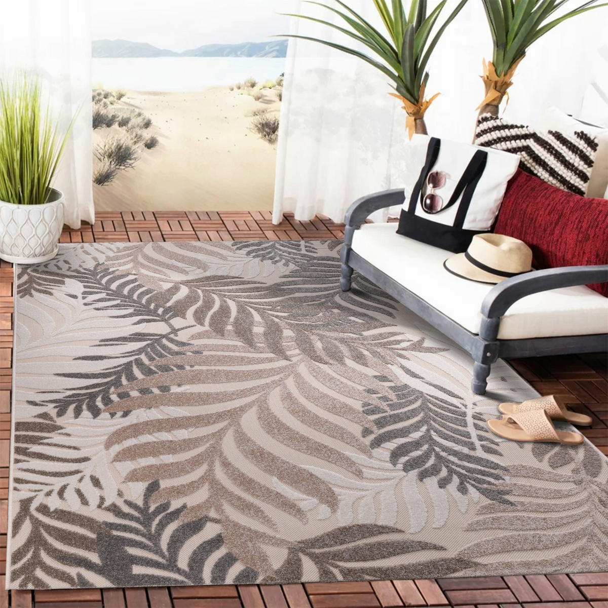Sanat Outdoorteppich FLORAL creme B/L: ca. 160x230 cm FLORAL - creme (160,00/230,00cm) - Sanat