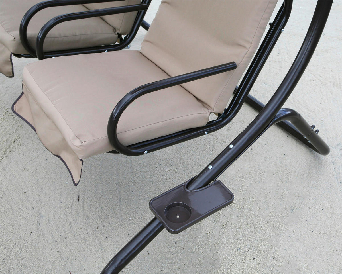 Grasekamp Hollywoodschaukel beige Stahl B/H/L: ca. 132x175x167 cm Hollywoodschaukel - beige (167,00/132,00/175,00cm) - Grasekamp