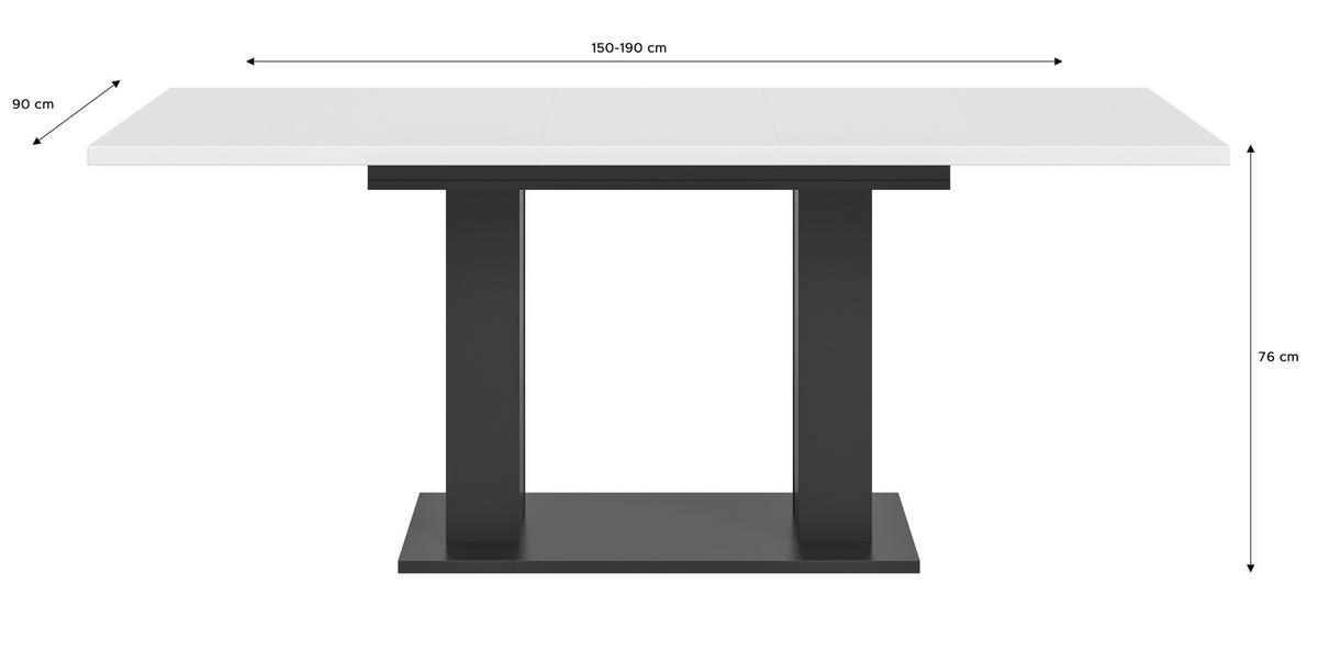 Esstisch MOTION grau B/H/T: ca. 150x76x90 cm MOTION - grau (150,00/76,00/90,00cm) - xonox.home