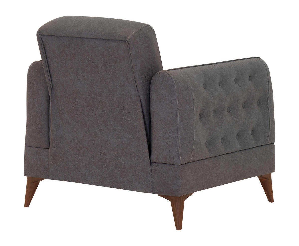 Sofa 3-2-1 Mislina blaugrau Microfaser Mislina - braun/blaugrau