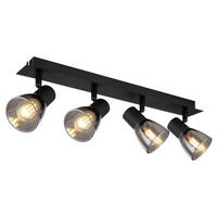 GLOBO Spot schwarz Metall B/H/T: ca. 7x15,5x50 cm E14 4 Brennstellen CLAUDE - schwarz (7,00/15,50/50,00cm) - GLOBO