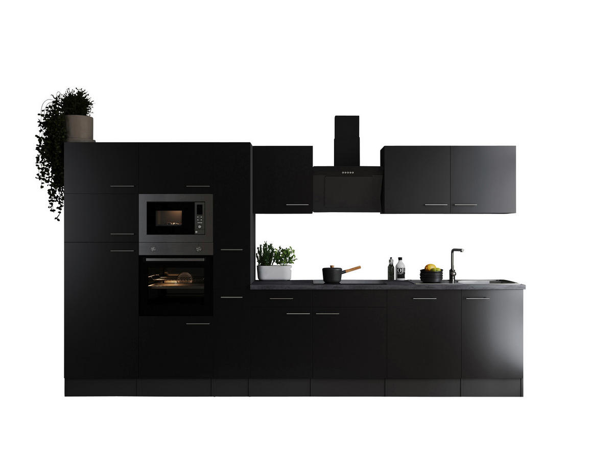 Küchenblock Oliver B/H/T: ca. 370x205x60 cm Oliver - granit/schwarz (370,00/205,00/60,00cm) - Respekta