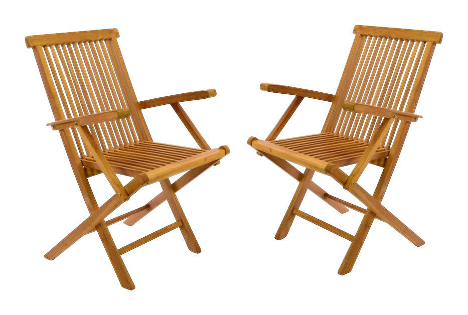 VCM Gartenstuhl 2er Set braun Teakholz B/H/T: ca. 57x89x62 cm 2er Set - braun (57,00/89,00/62,00cm) - VCM