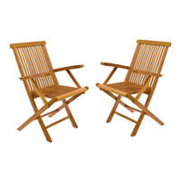 VCM Gartenstuhl 2er Set braun Teakholz B/H/T: ca. 57x89x62 cm 2er Set - braun (57,00/89,00/62,00cm) - VCM