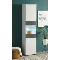 Vitrine Alex weiß Graphit B/H/T: ca. 45x195x37 cm Alex - weiß/Graphit (45,00/195,00/37,00cm)