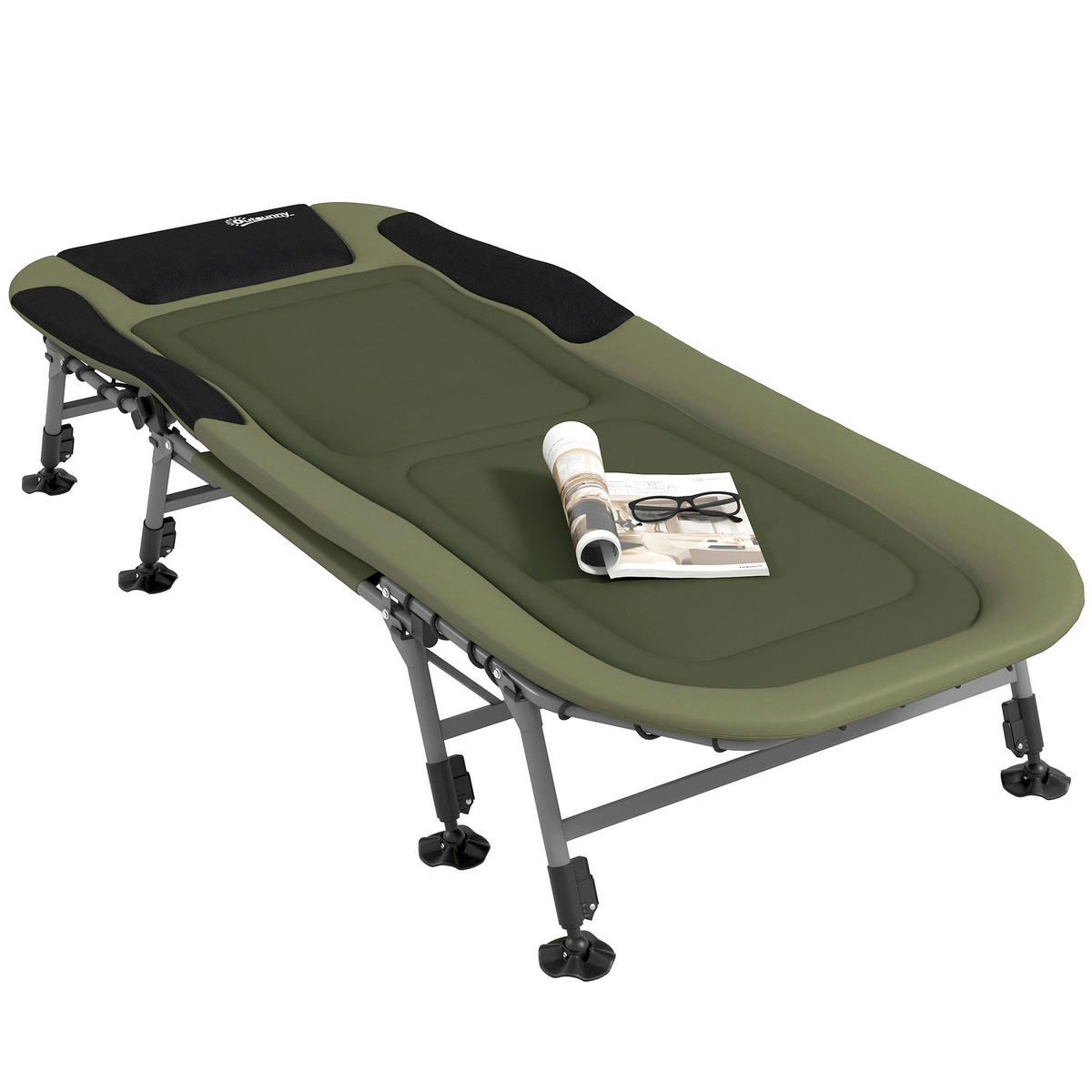 Outsunny Campingbett B/H/L: ca. 85x55x200 cm Campingbett - grün (200,00/85,00/55,00cm) - Outsunny