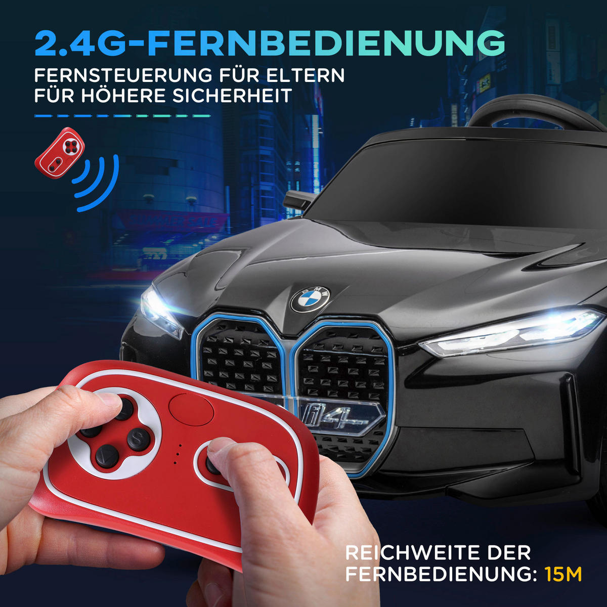 HOMCOM Kinderauto schwarz B/H/L: ca. 67x115x45 cm Kinderfahrzeug - schwarz (45,00/67,00/115,00cm) - HOMCOM