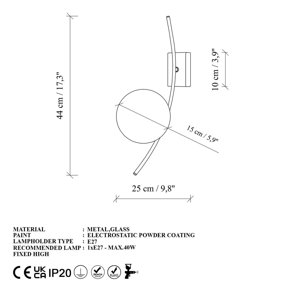 Opviq Wandleuchte gold Metall B/H/L: ca. 25x44x15 cm E27 1 Brennstellen Hilal - gold (15,00/25,00/44,00cm) - Opviq
