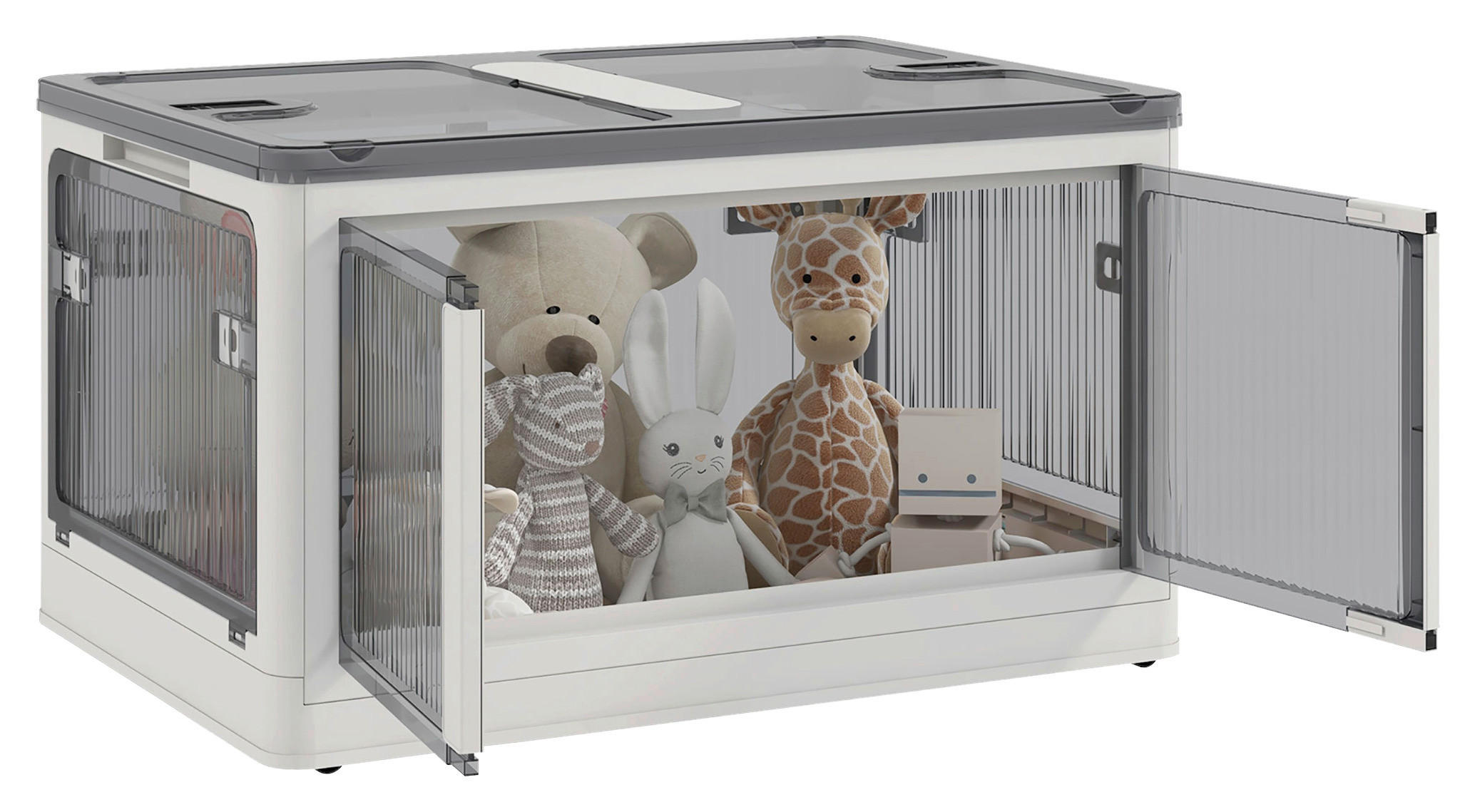 HOMCOM Aufbewahrungsbox weiß B/H/L: ca. 42x60x34 cm Aufbewahrungsbox - weiß (34,00/42,00/60,00cm) - HOMCOM